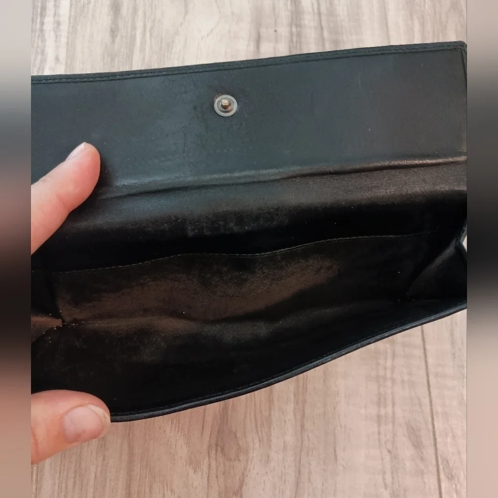 Authentic Gucci Denim Black GG Supreme Long Wallet